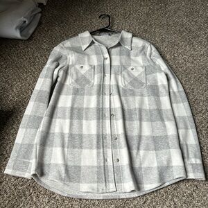 Gray Plaid Button Down Shirt